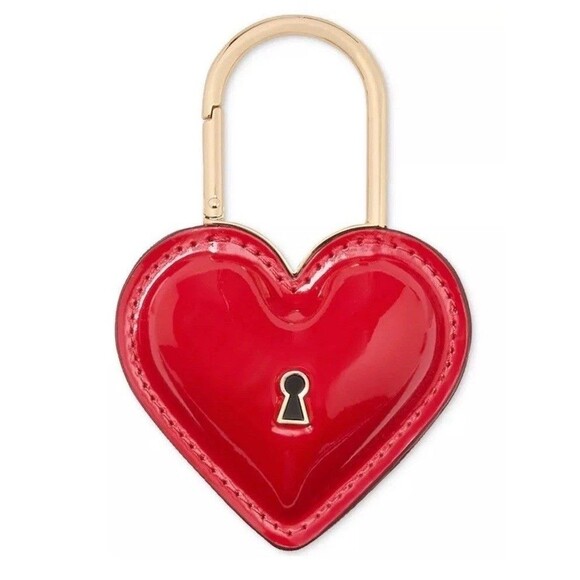 Kate Spade Key To My Heart Lock Keyfob Keychain Bag charm Red Novelty NWT - Picture 1 of 4